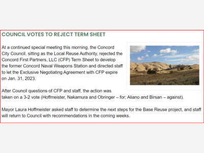 Concord City Council Votes NO on Term-sheet  3 to 2 Based on Ethical and transparency concerns